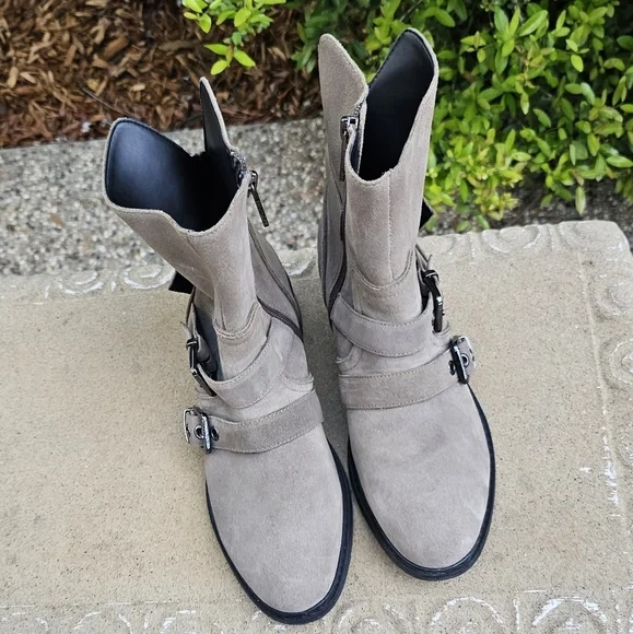 Nwot Kendall+Kylie Nori Suede Buckle Strap Moto Ankle Boot Tan Women's boots8,5M - Picture 12 of 16